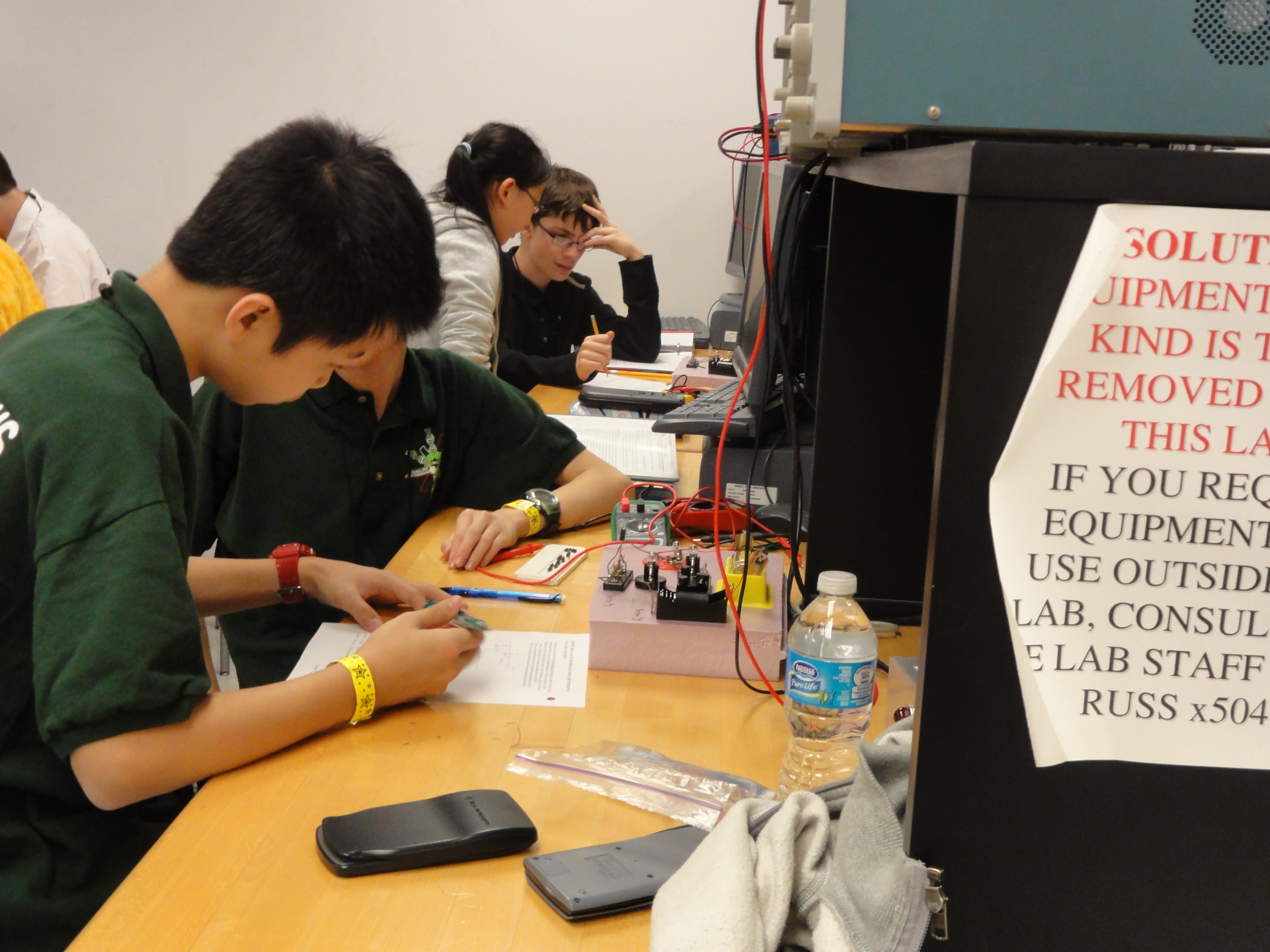 Participants compete in Circuit Lab at the 2013 Science Olympiad National Tournament at Wright State University