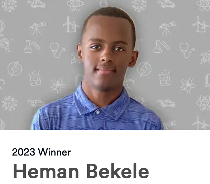 Heman Bekele is the winner of the 2023 3M Young Scientist Challenge!